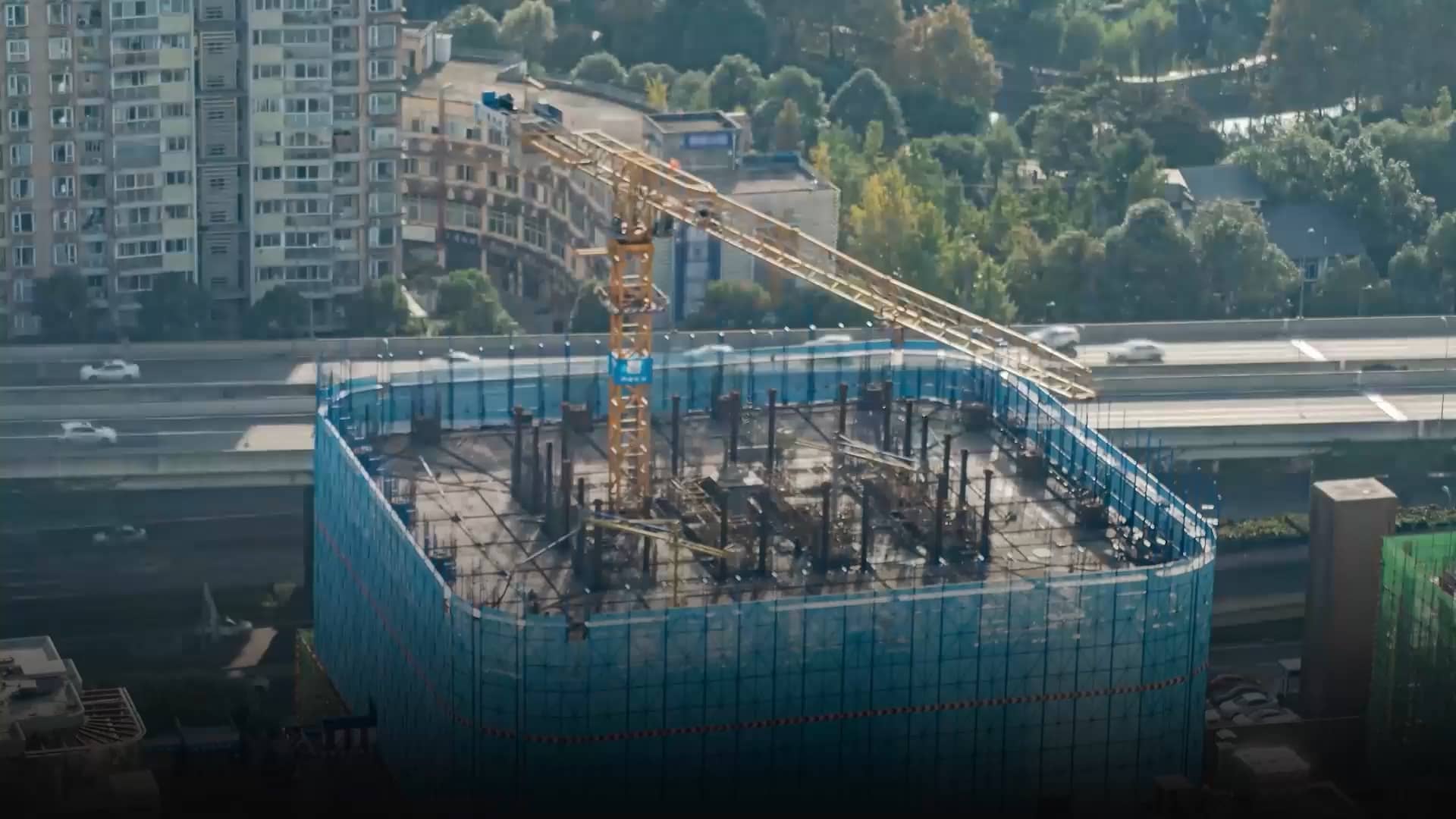 Building construction with crane image